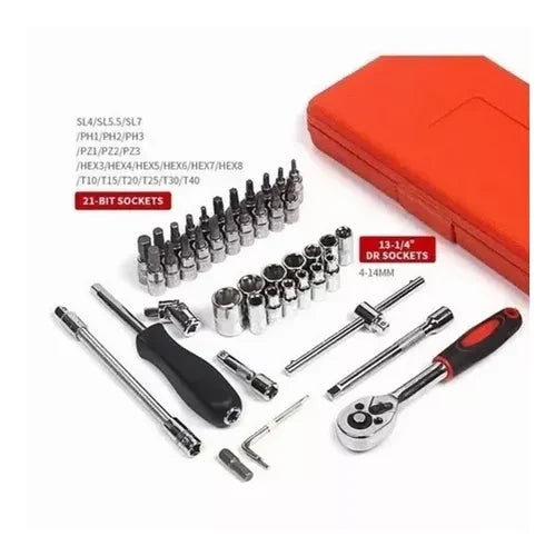 Juego De Dados De Acero Kit 46 Piezas