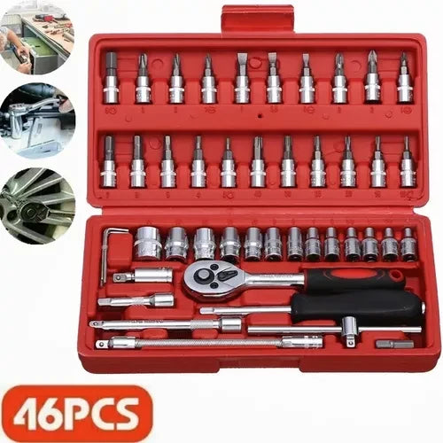 Juego De Dados De Acero Kit 46 Piezas