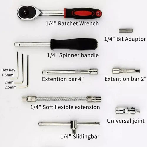Juego De Dados De Acero Kit 46 Piezas