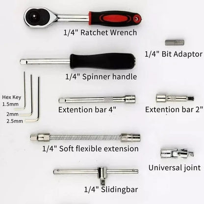 Juego De Dados De Acero Kit 46 Piezas