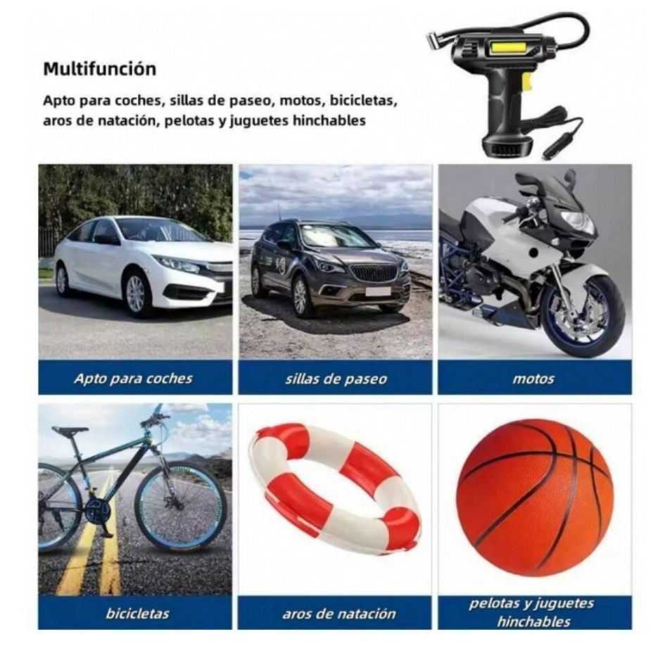 Compresor Inflador Led Automatico
