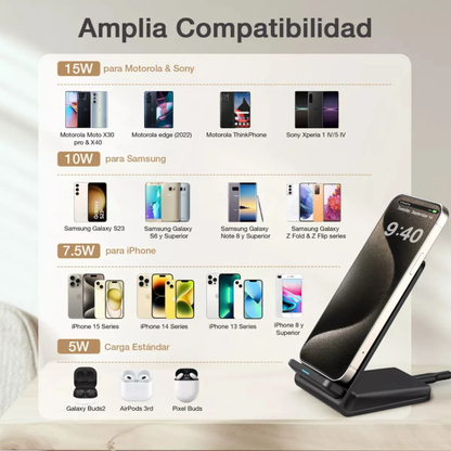 Cargador Inalambrico Qi Carga Rapida