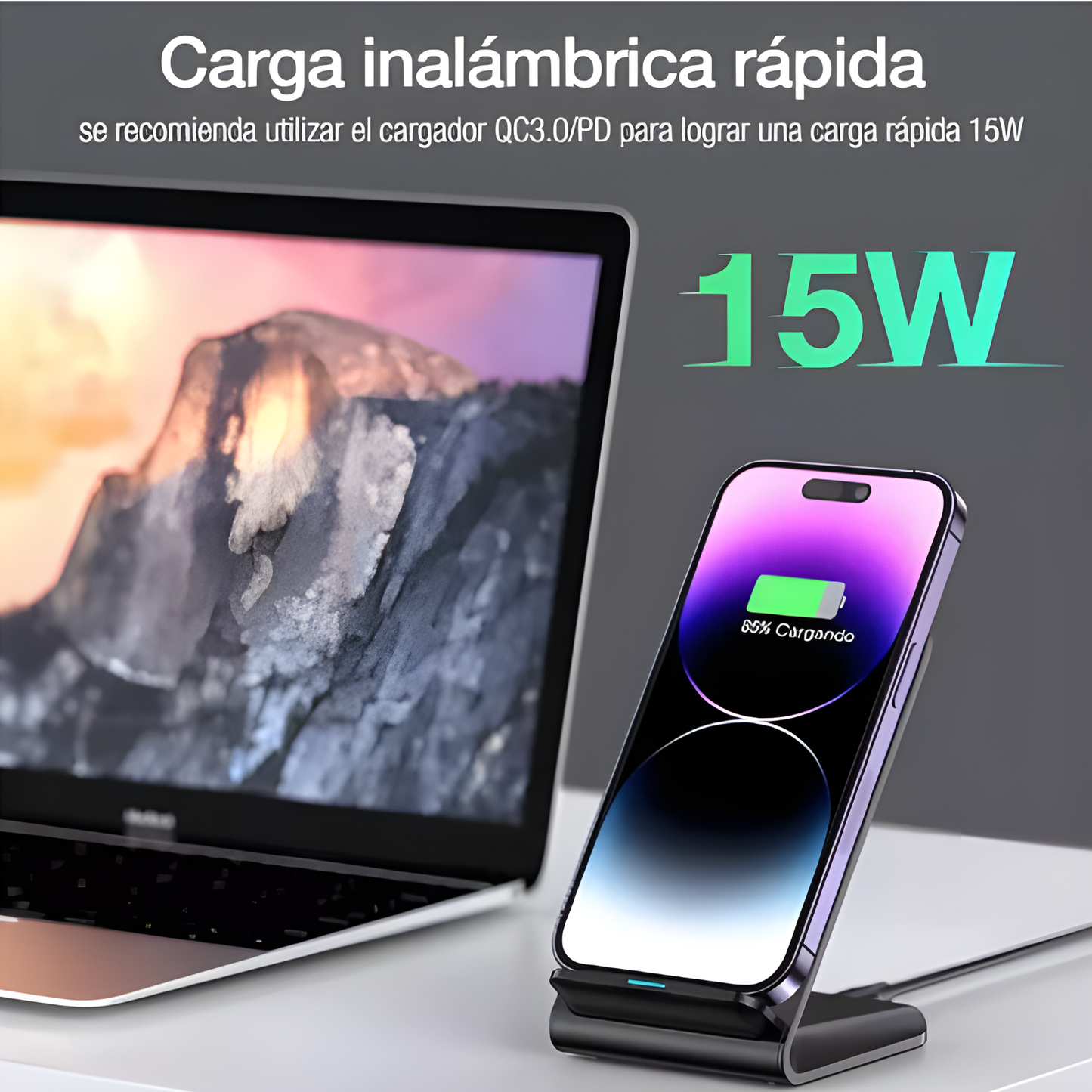 Cargador Inalambrico Qi Carga Rapida